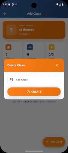 Create Class — add a class to your school